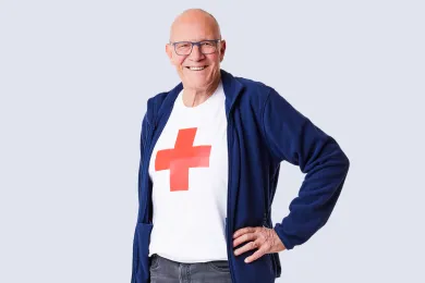 Ein Freiwilliger vom SRK Kanton Luzern