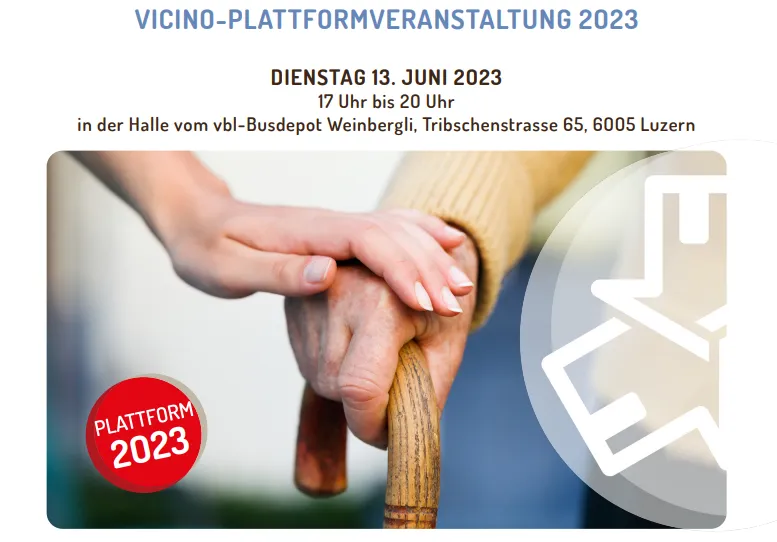 Flyer für Plattformveranstaltung von Vicino Luzern